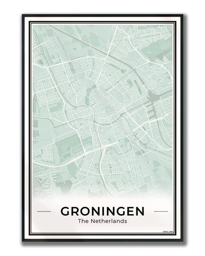 Plattegrond Groningen Sage Ingelijst