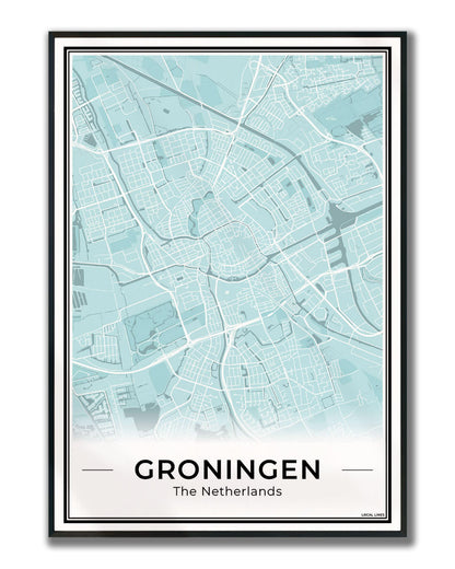Plattegrond Groningen Sky Ingelijst