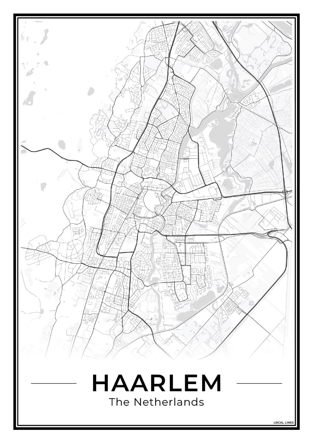 Plattegrond Haarlem Wanddecoratie Light