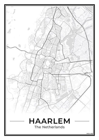 Plattegrond Haarlem Wanddecoratie Light