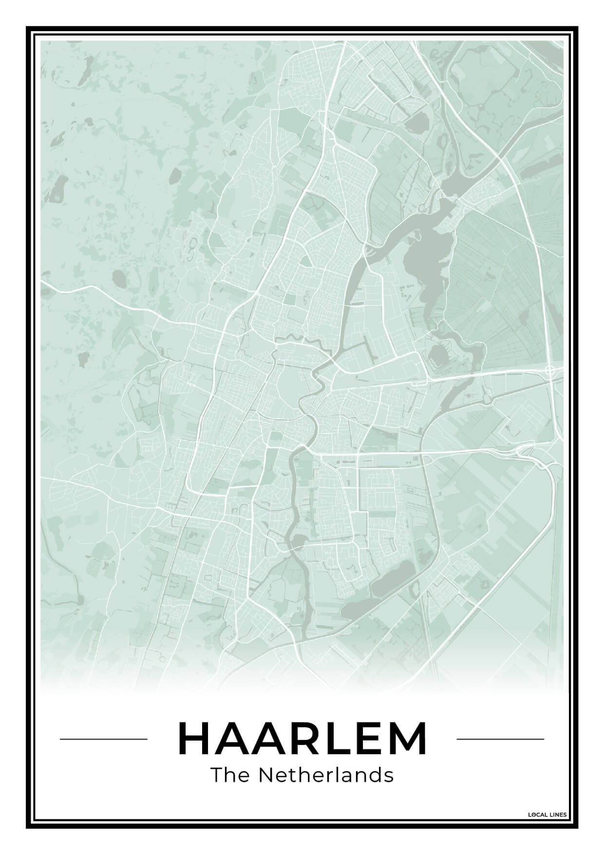 Plattegrond Haarlem Wanddecoratie Sage