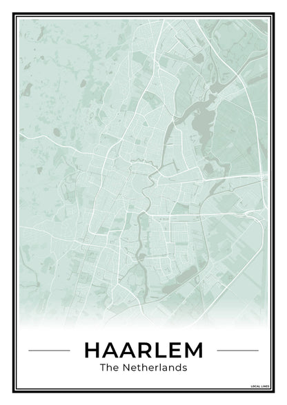 Plattegrond Haarlem Wanddecoratie Sage