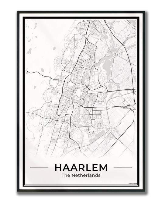 Plattegrond Haarlem Wanddecoratie Ingelijst Light 