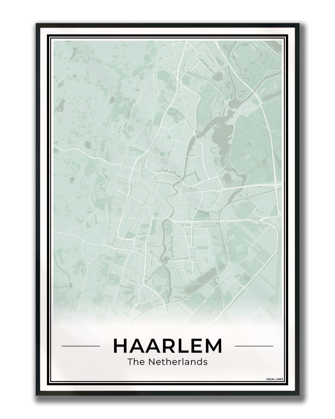 Plattegrond Haarlem Wanddecoratie Ingelijst Sage