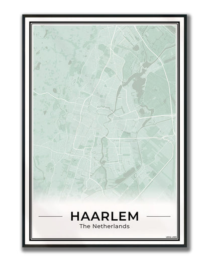 Plattegrond Haarlem Wanddecoratie Ingelijst Sage