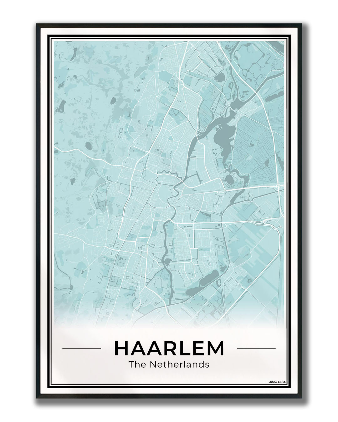 Plattegrond Haarlem Wanddecoratie ingelijst Sky