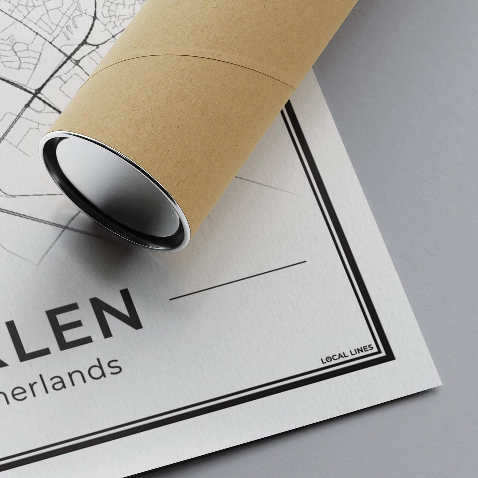 Kaart Plattegrond Heerlen Poster voor Wanddecoratie Textuur van Papier Algemeen