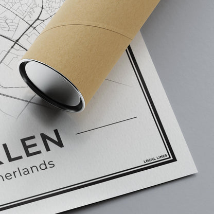 Kaart Plattegrond Heerlen Poster voor Wanddecoratie Textuur van Papier Algemeen