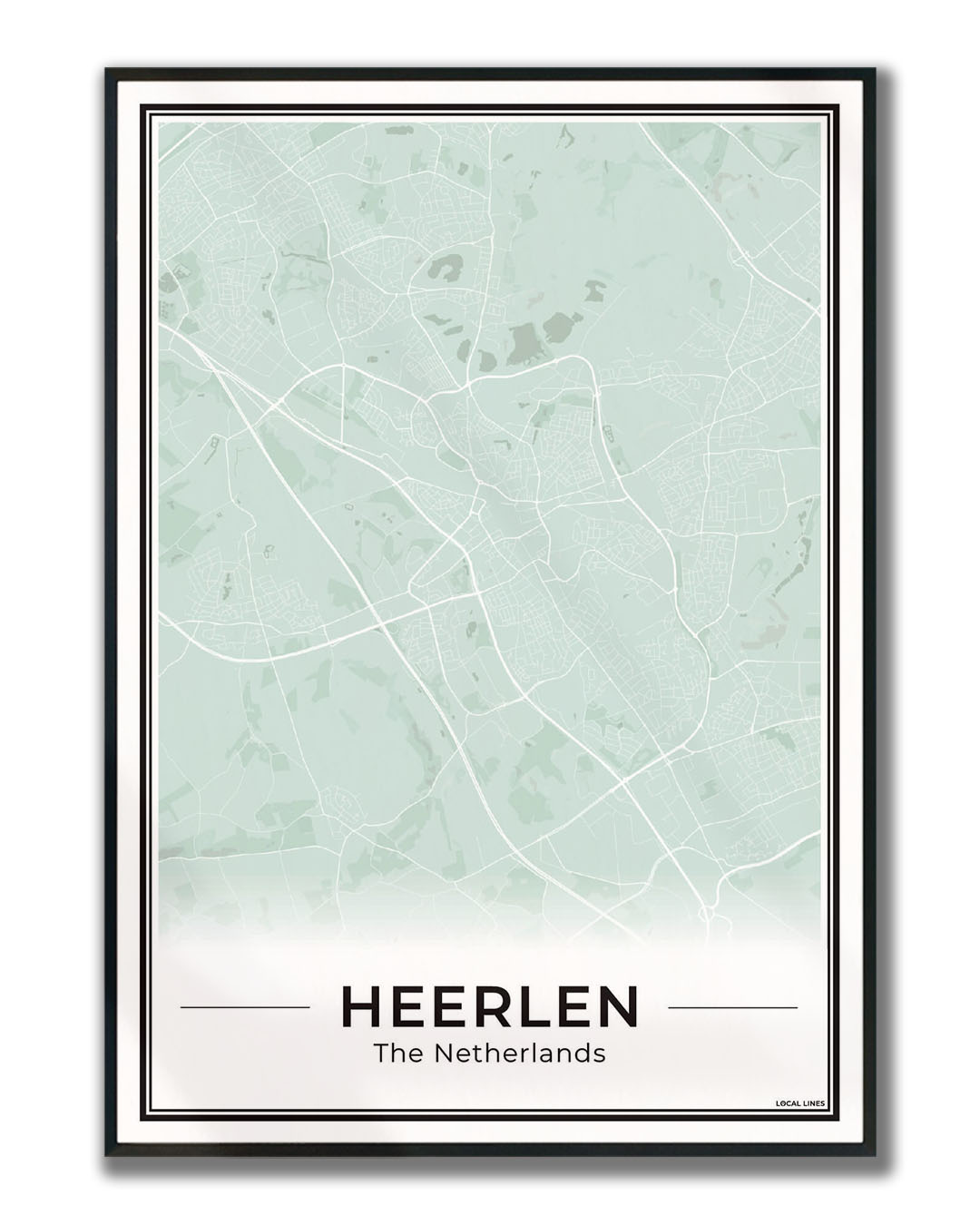 Kaart Plattegrond Heerlen Poster voor Wanddecoratie Ingelijst Sage