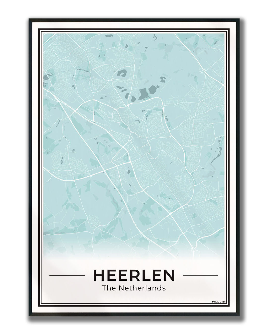 Kaart Plattegrond Heerlen Poster voor Wanddecoratie Ingelijst Sky