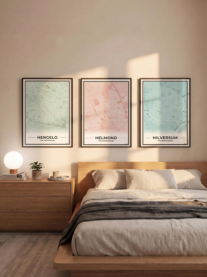 Stadskaart Helmond Plattegrond Poster voor slaapkamerdecoratie Algemeen