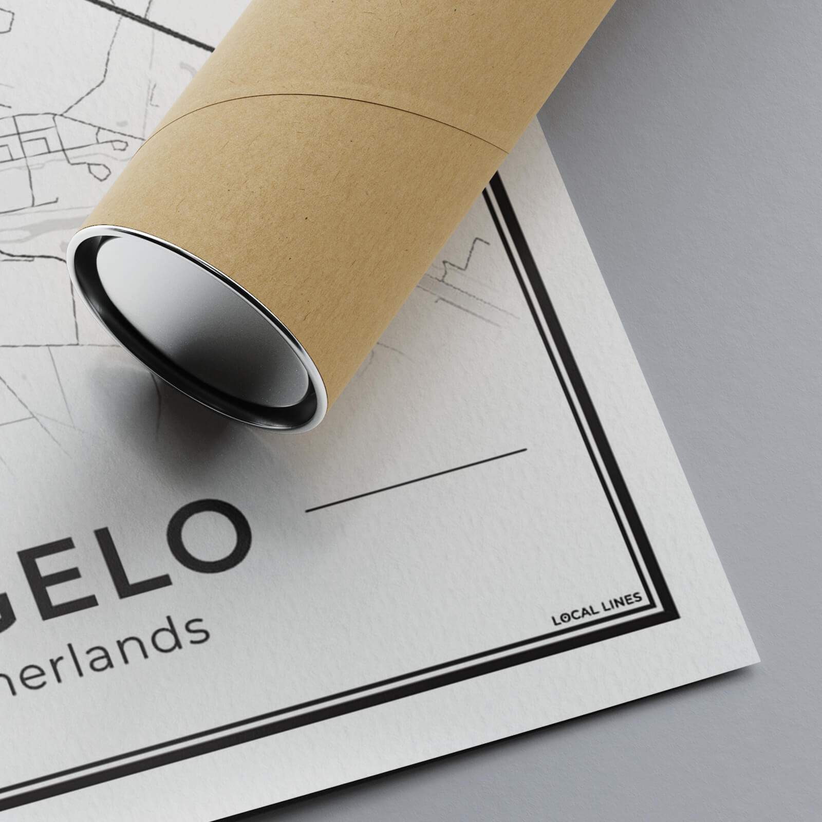 Stadskaart Hengelo Plattegrond Poster voor Wanddecoratie 300GSM Papier detail Algemeen