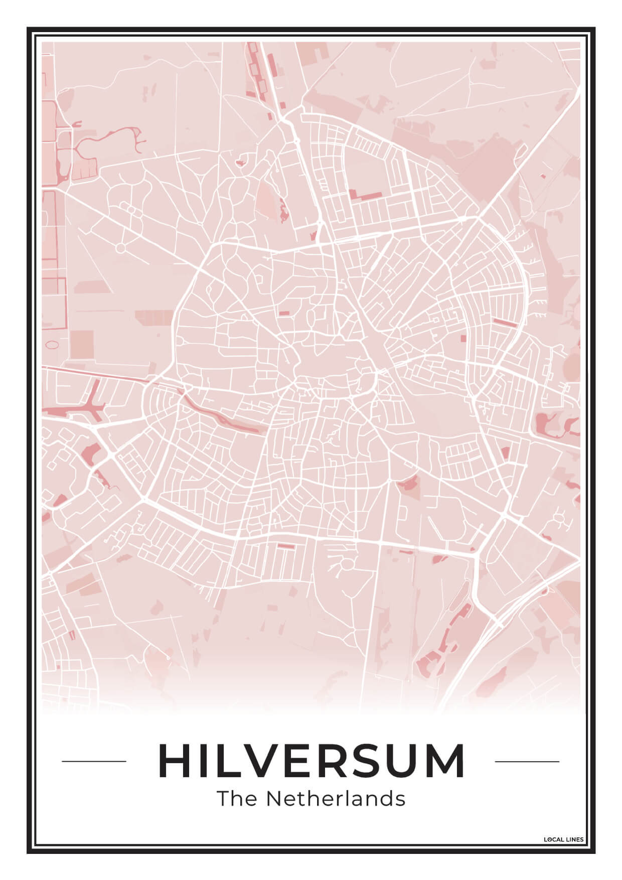Stadskaart Hilversum Plattegrond voor Woonkamer Blush