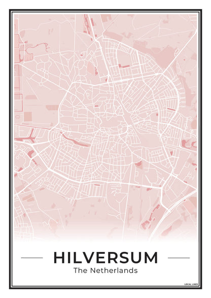 Stadskaart Hilversum Plattegrond voor Woonkamer Blush
