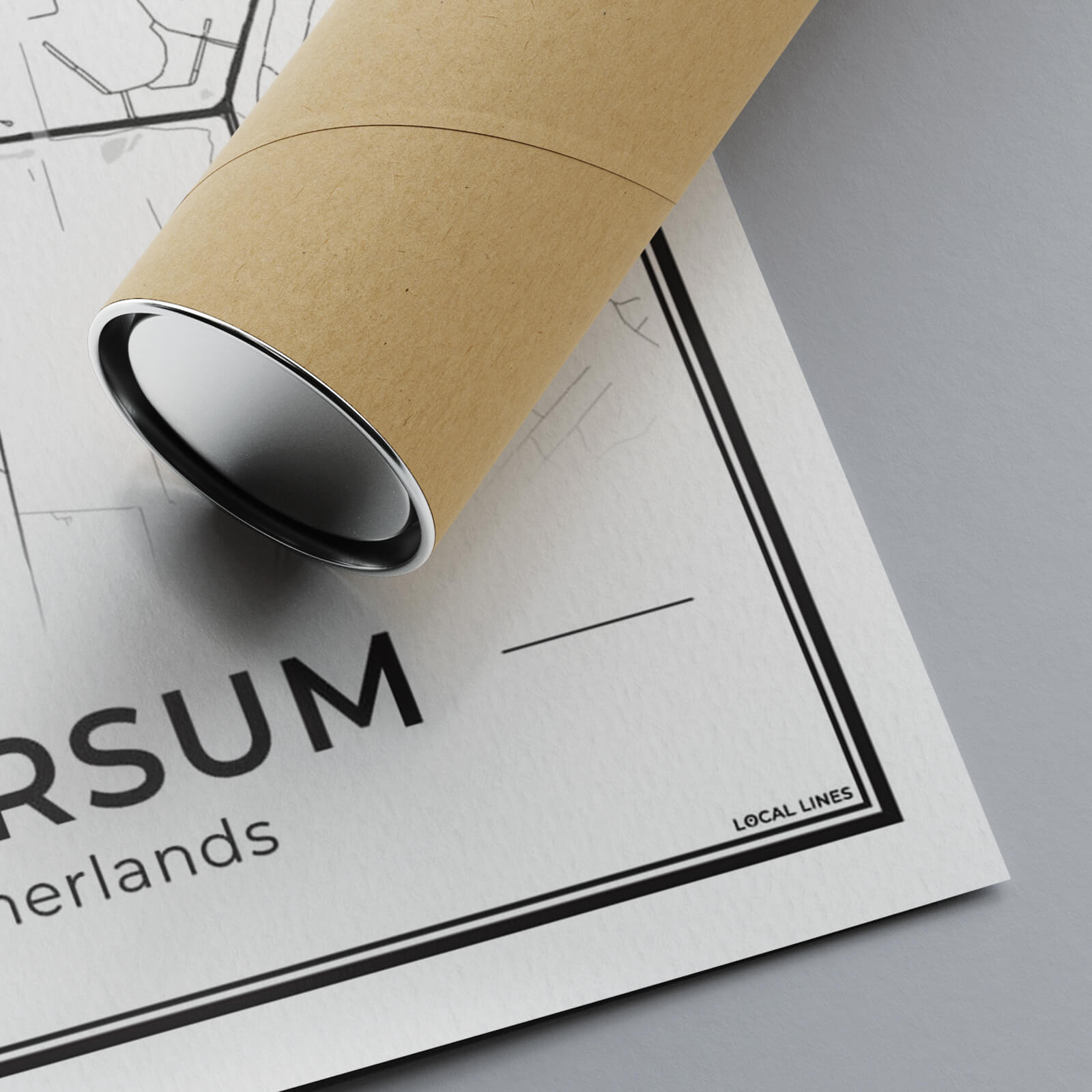 Stadskaart Hilversum Plattegrond voor Woonkamer detail van papier Algemeen