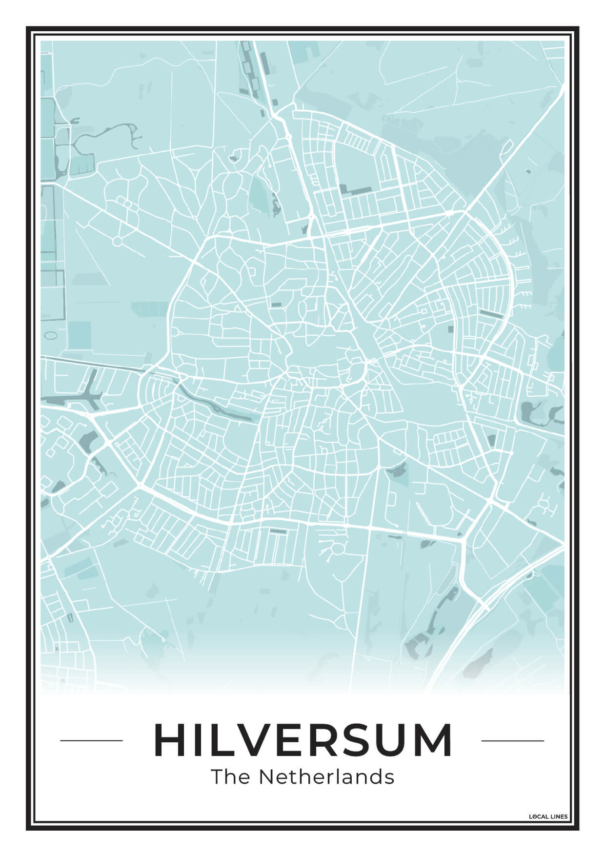 Stadskaart Hilversum Plattegrond voor Woonkamer Sky