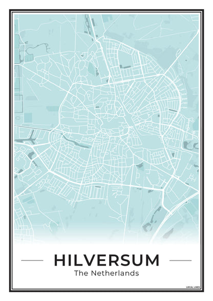 Stadskaart Hilversum Plattegrond voor Woonkamer Sky