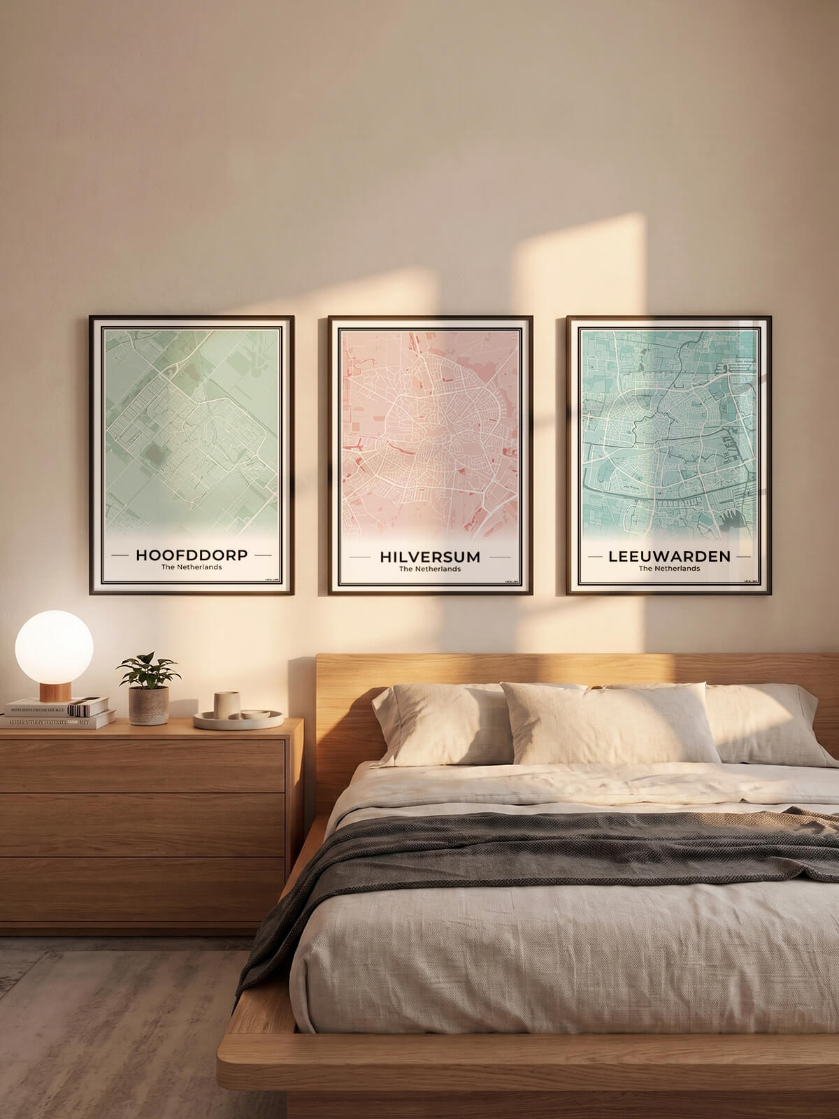 Stadskaart Hilversum Plattegrond voor Woonkamer in 3 kleuren in slaapkamer Algemeen