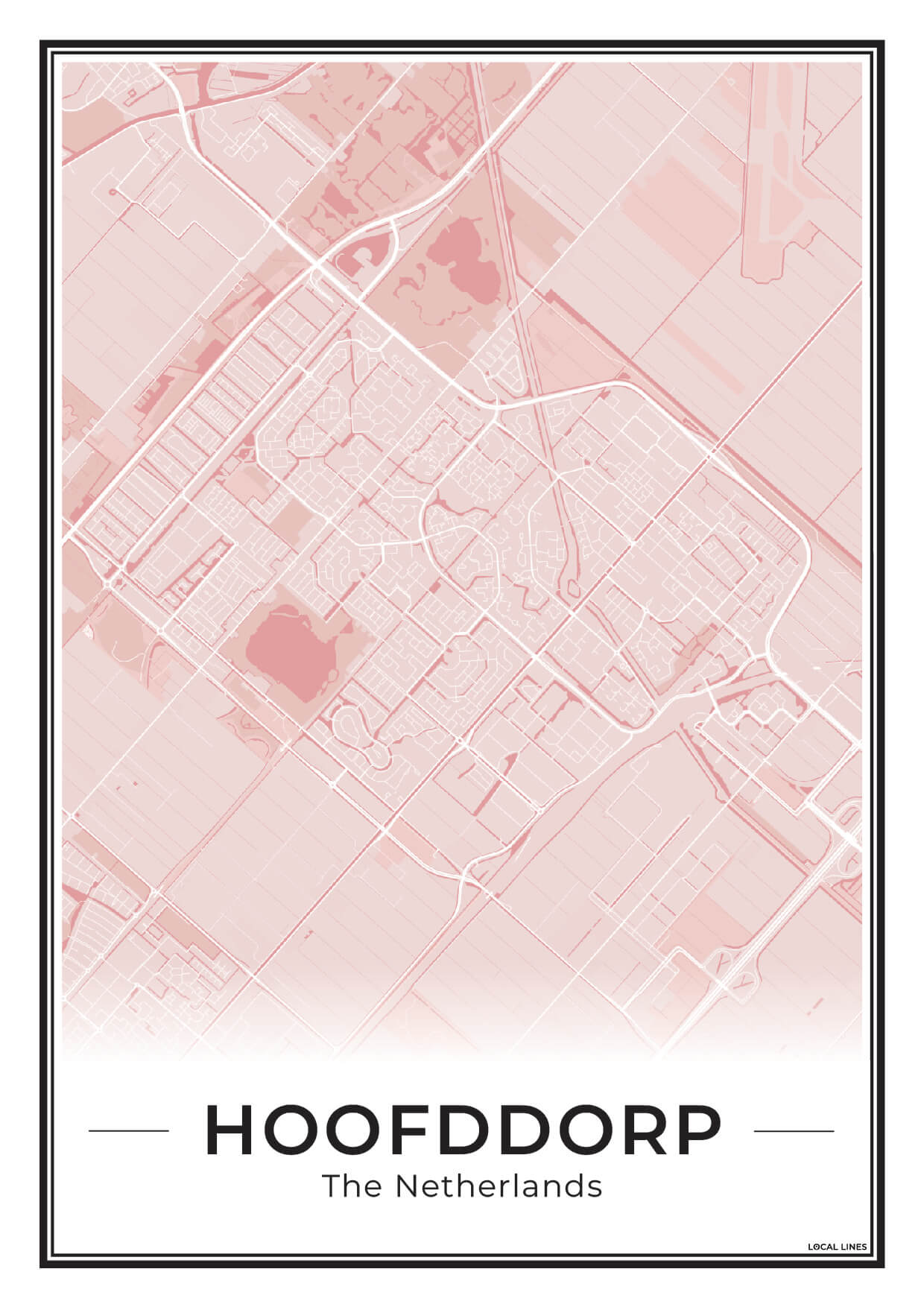 Stadskaart Hoofddorp Plattegrond voor Woonkamer Blush