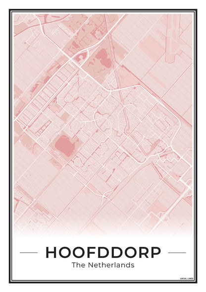 Stadskaart Hoofddorp Plattegrond voor Woonkamer Blush