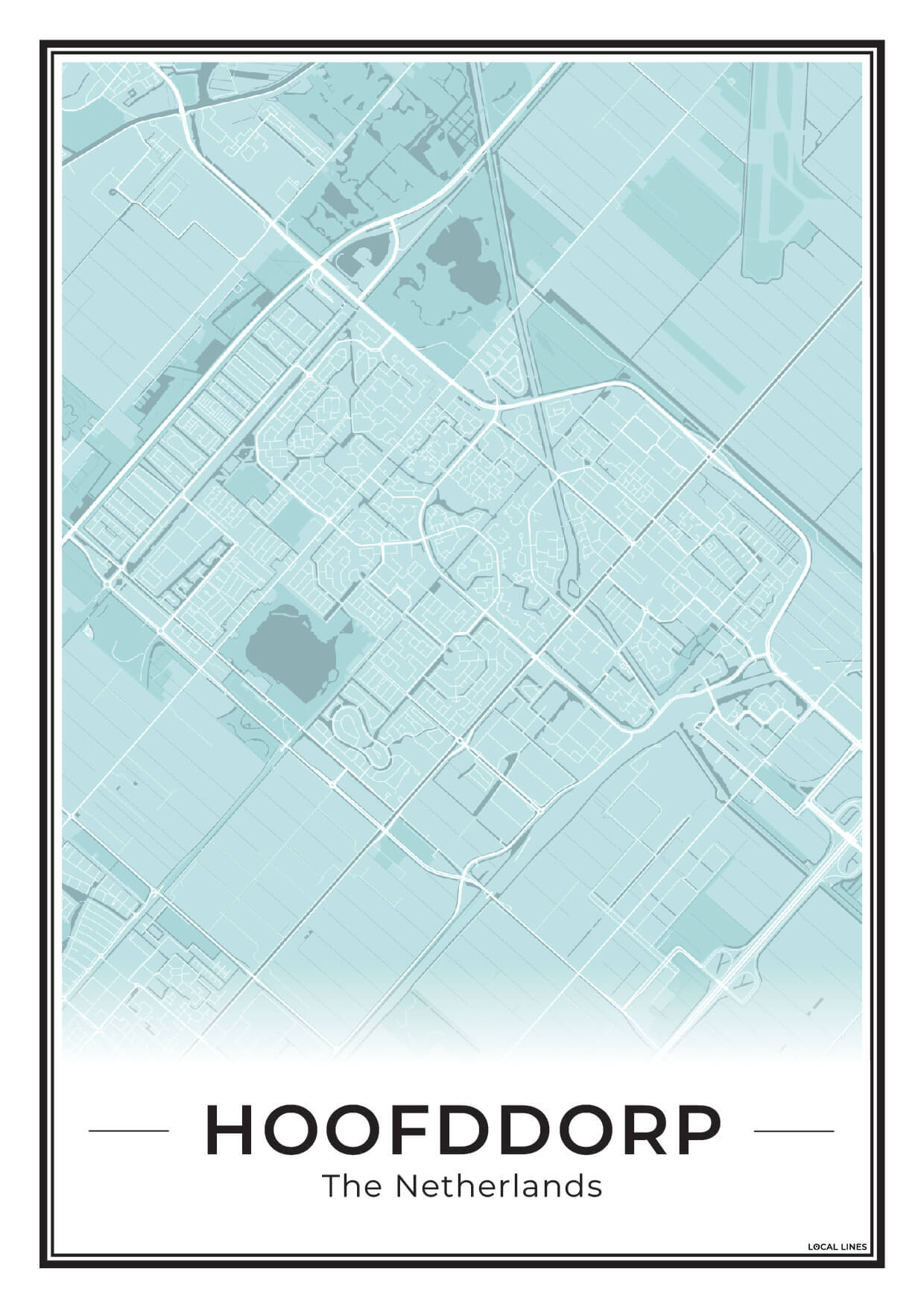 Stadskaart Hoofddorp Plattegrond voor Woonkamer Sky
