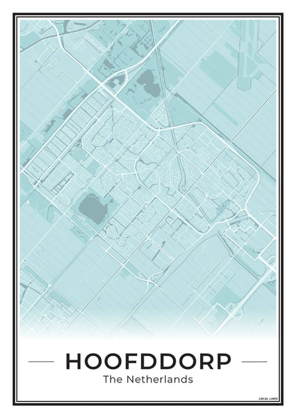 Stadskaart Hoofddorp Plattegrond voor Woonkamer Sky