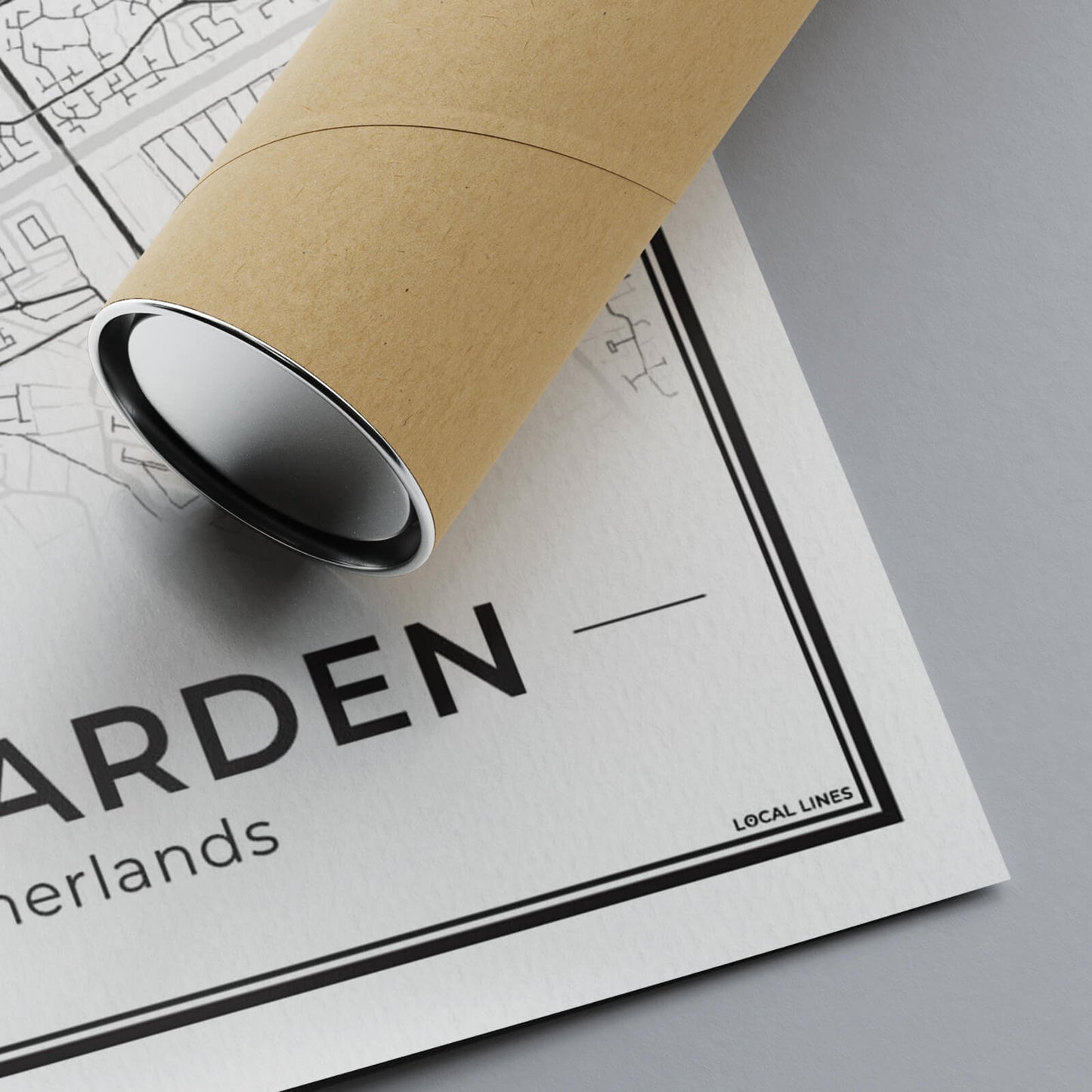 Stadskaart Leeuwarden Plattegrond voor Woonkamer 300GSM papier Algemeen
