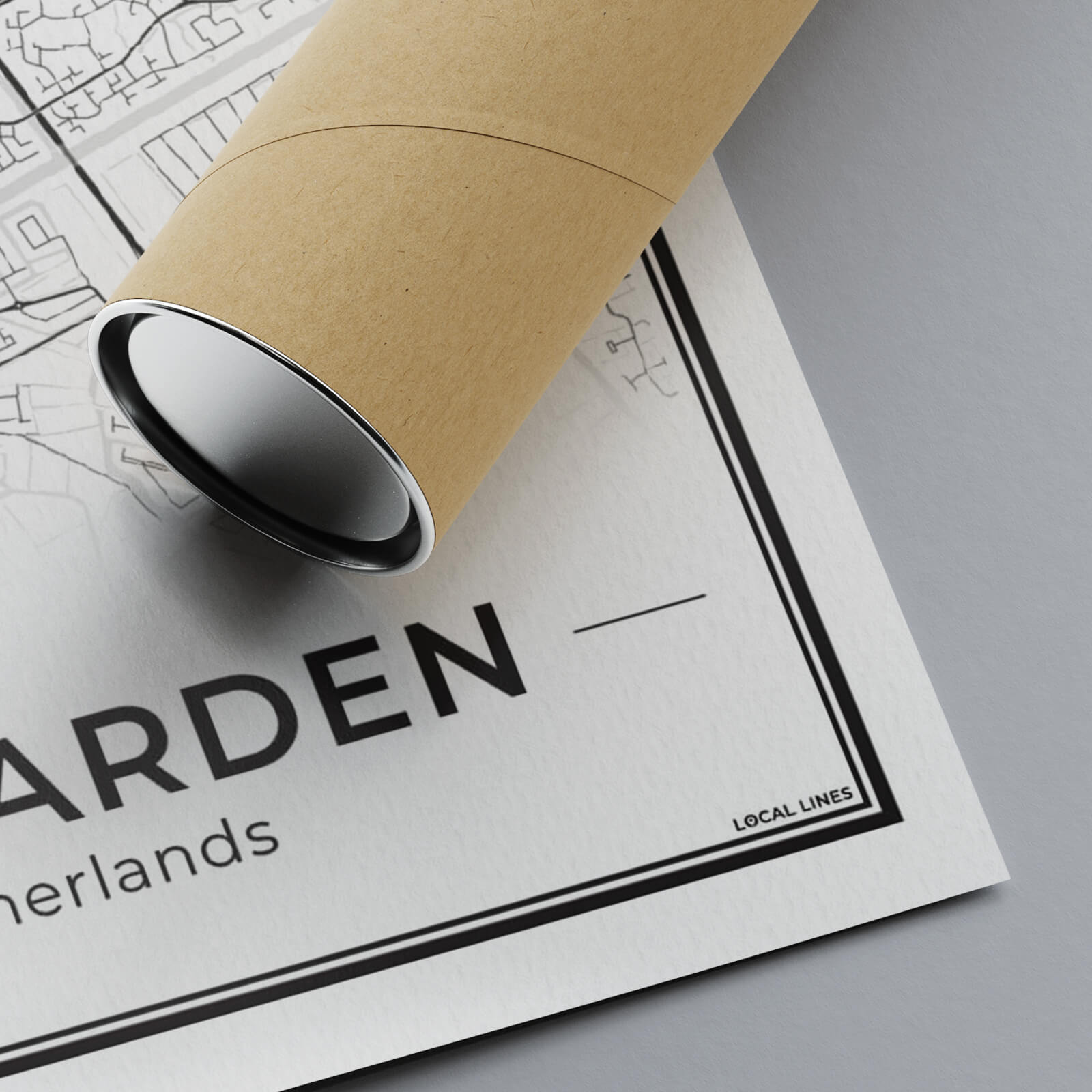 Stadskaart Leeuwarden Plattegrond voor Woonkamer 300GSM papier Algemeen