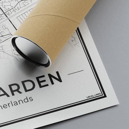 Stadskaart Leeuwarden Plattegrond voor Woonkamer 300GSM papier Algemeen