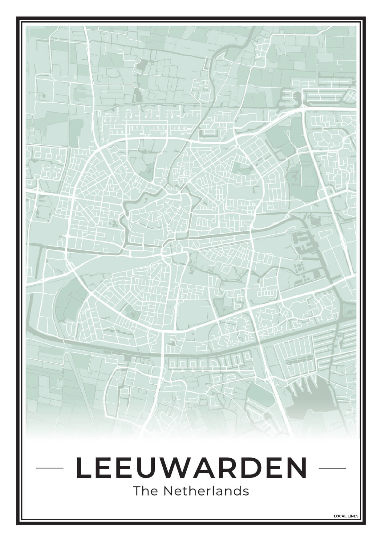 Stadskaart Leeuwarden Plattegrond voor Woonkamer Sage