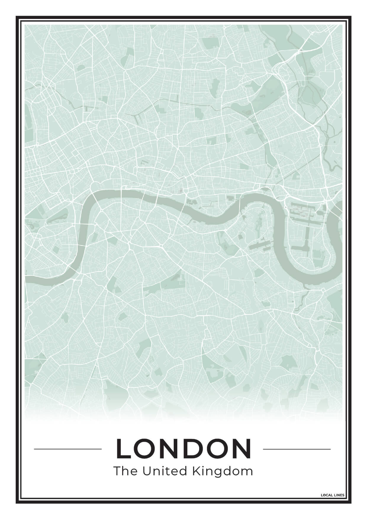 Poster Londen Plattegrond als Wanddecoratie Sage