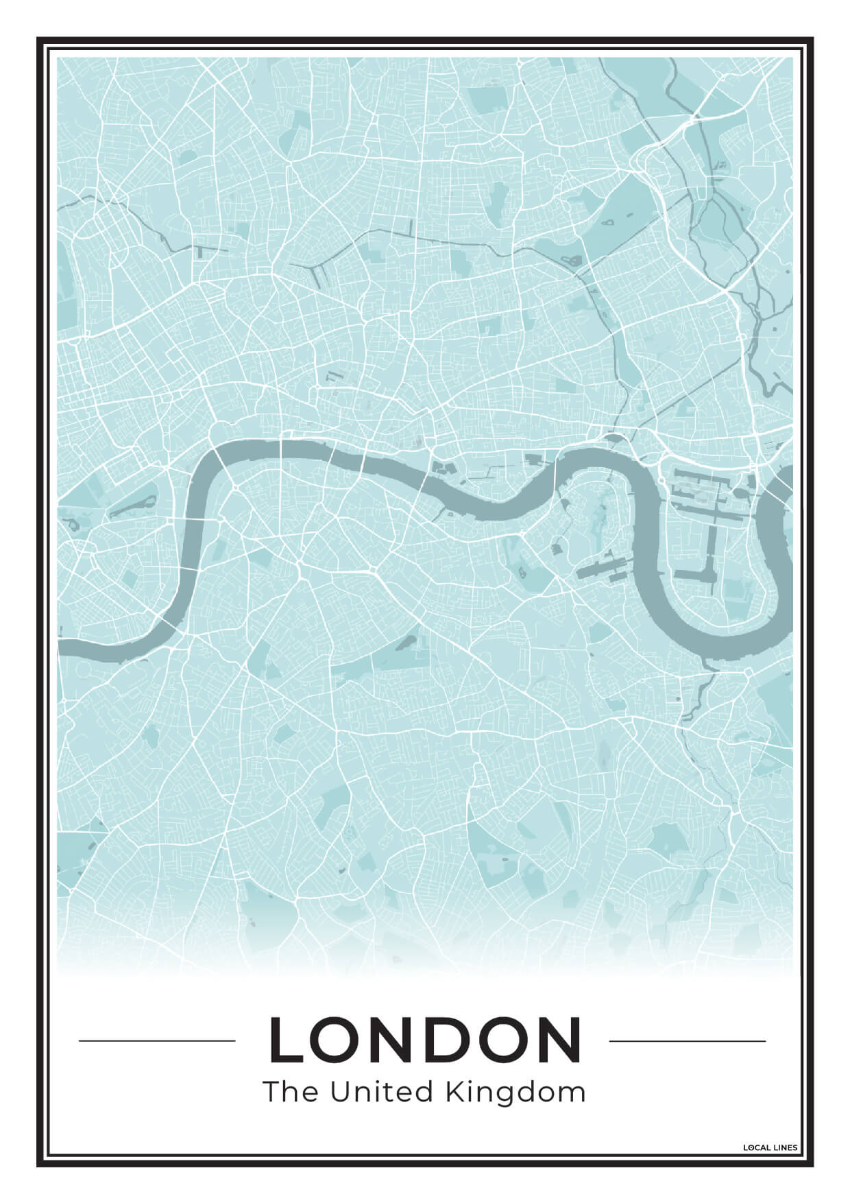 Poster Londen Plattegrond als Wanddecoratie Sky
