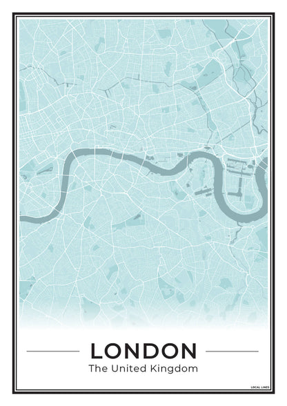 Poster Londen Plattegrond als Wanddecoratie Sky