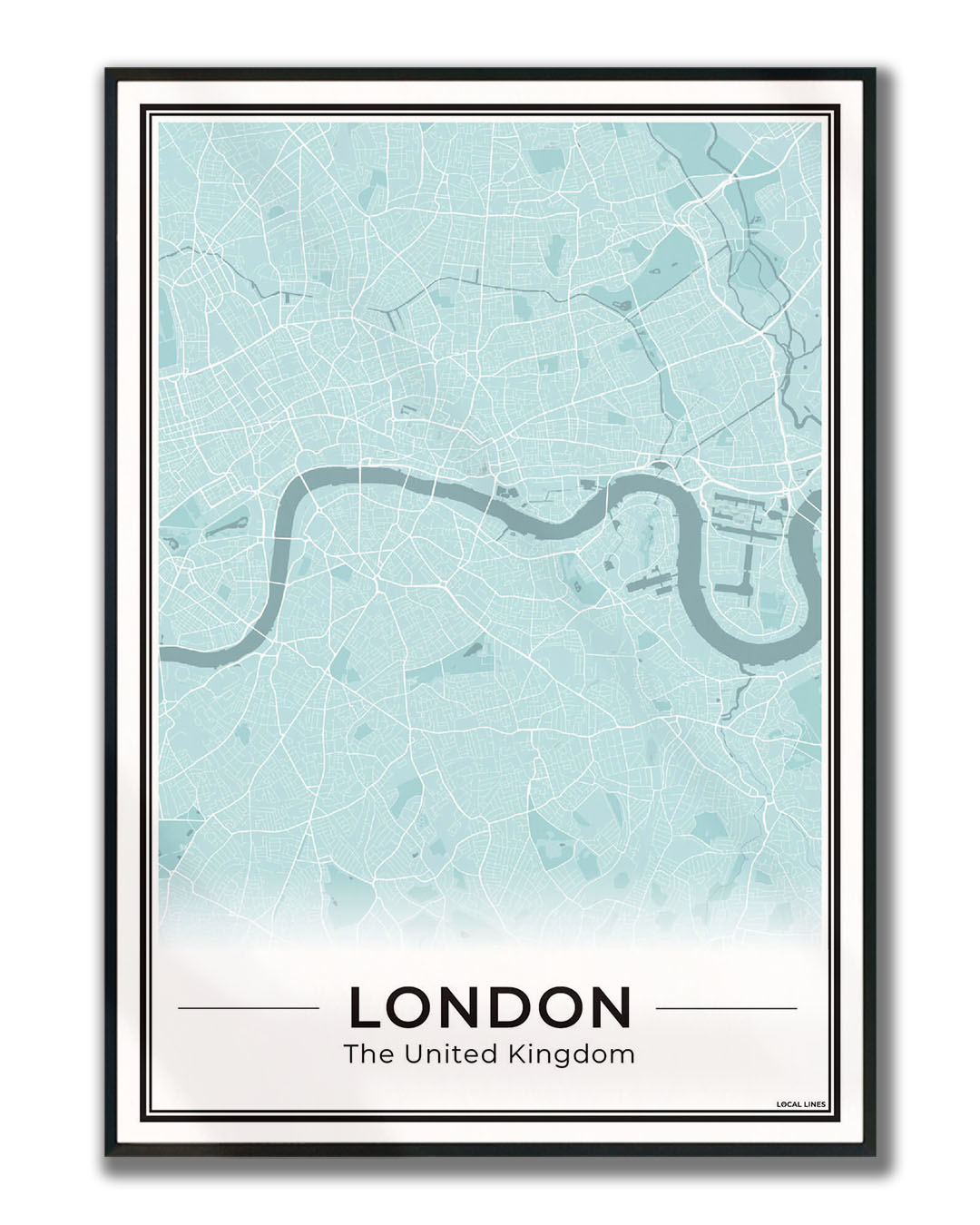 Poster Londen Plattegrond als Wanddecoratie Ingelijst Sky