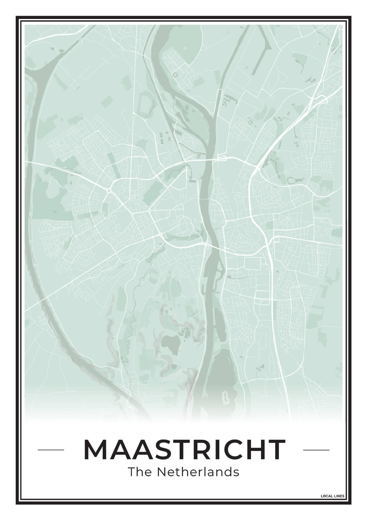 Plattegrond Maastricht Poster voor Woonkamer Sage