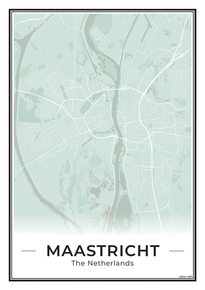 Plattegrond Maastricht Poster voor Woonkamer Sage