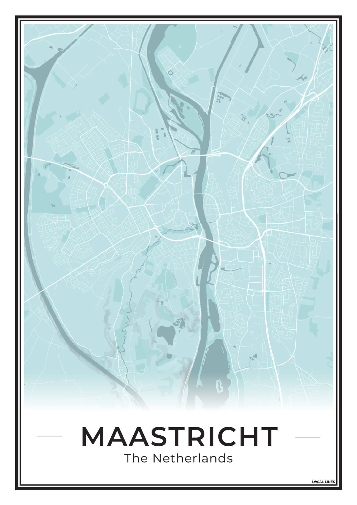 Plattegrond Maastricht Poster voor Woonkamer Sky