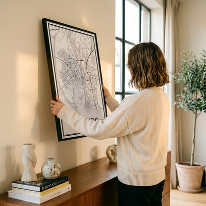 Plattegrond Maastricht Poster voor Woonkamer aan muur Algemeen