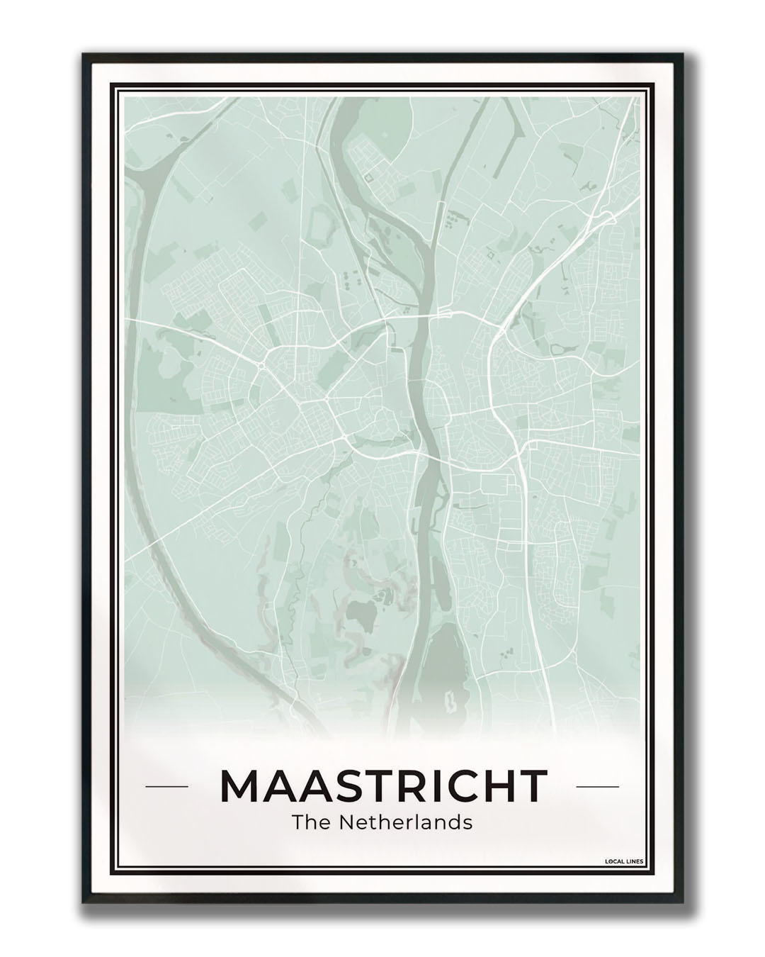 Plattegrond Maastricht Poster voor Woonkamer ingelijst Sage