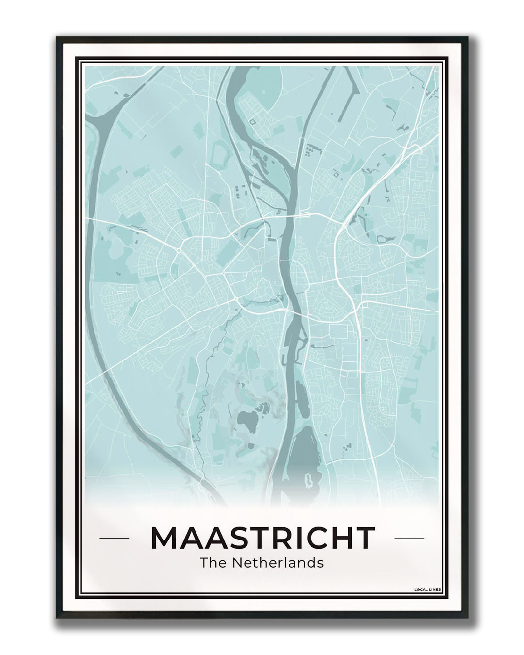 Plattegrond Maastricht Poster voor Woonkamer ingelijst Sky