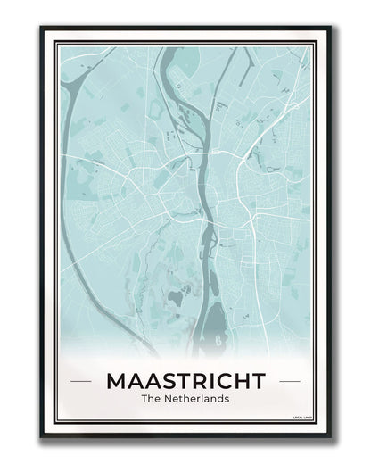 Plattegrond Maastricht Poster voor Woonkamer ingelijst Sky