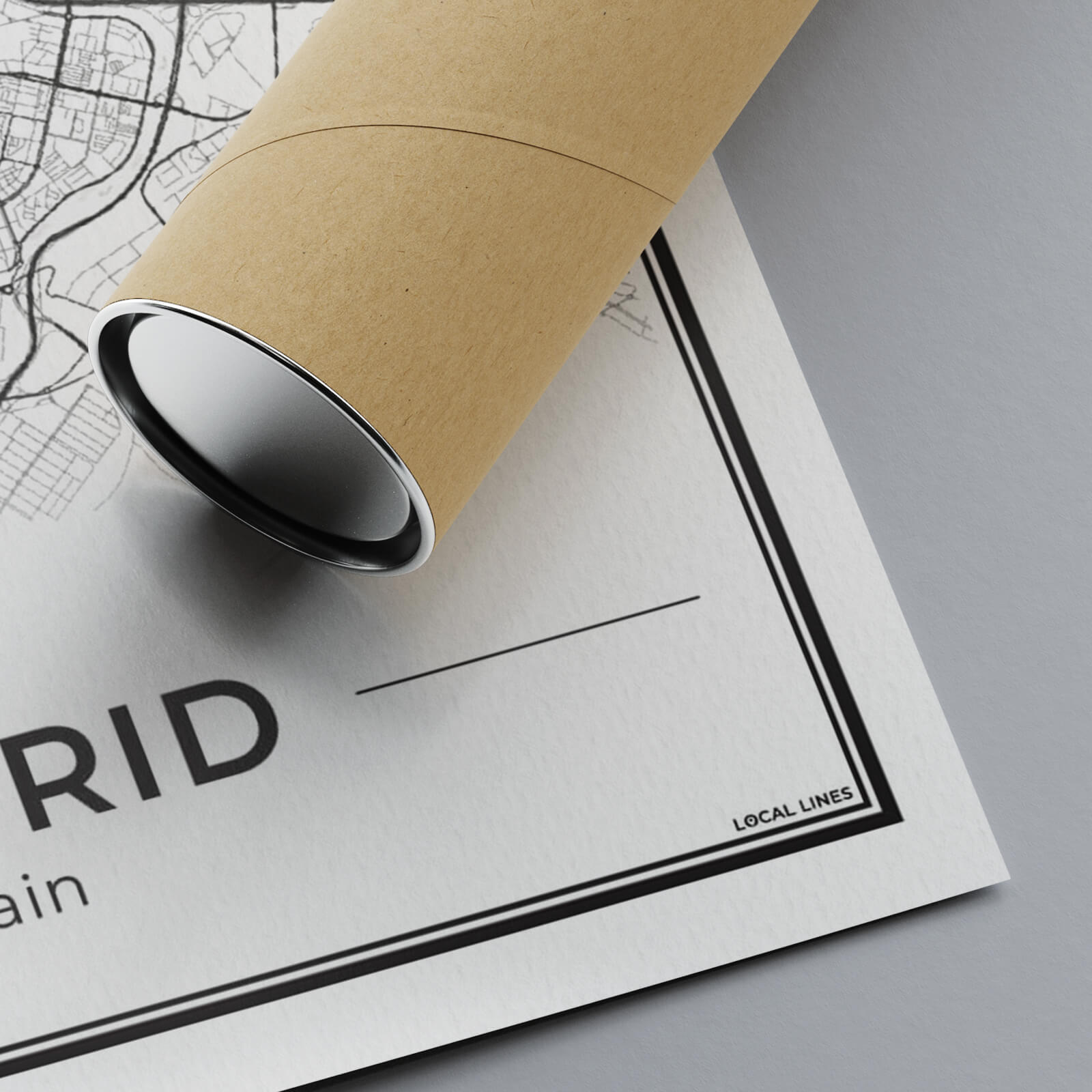 Madrid Poster van Plattegrond als Wanddecoratie detail van papier Algemeen