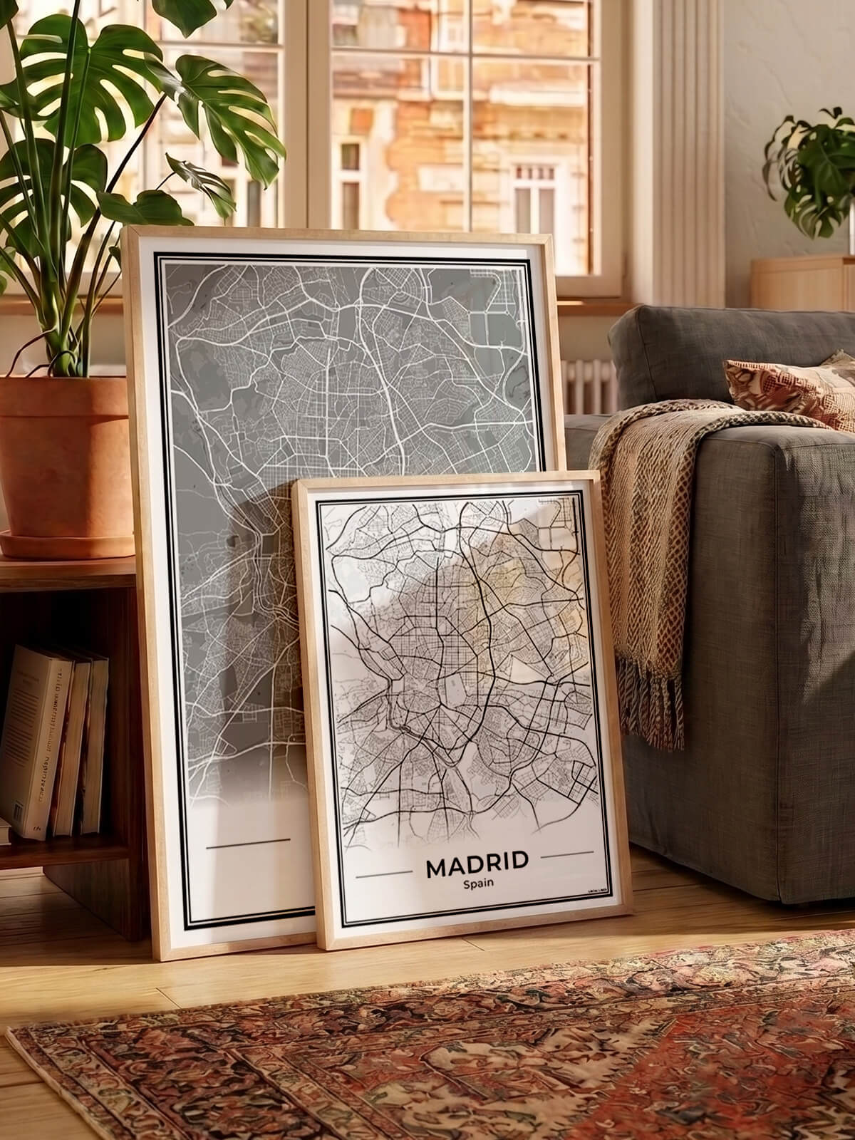 Madrid Poster van Plattegrond als Wanddecoratie in woonkamer Algemeen