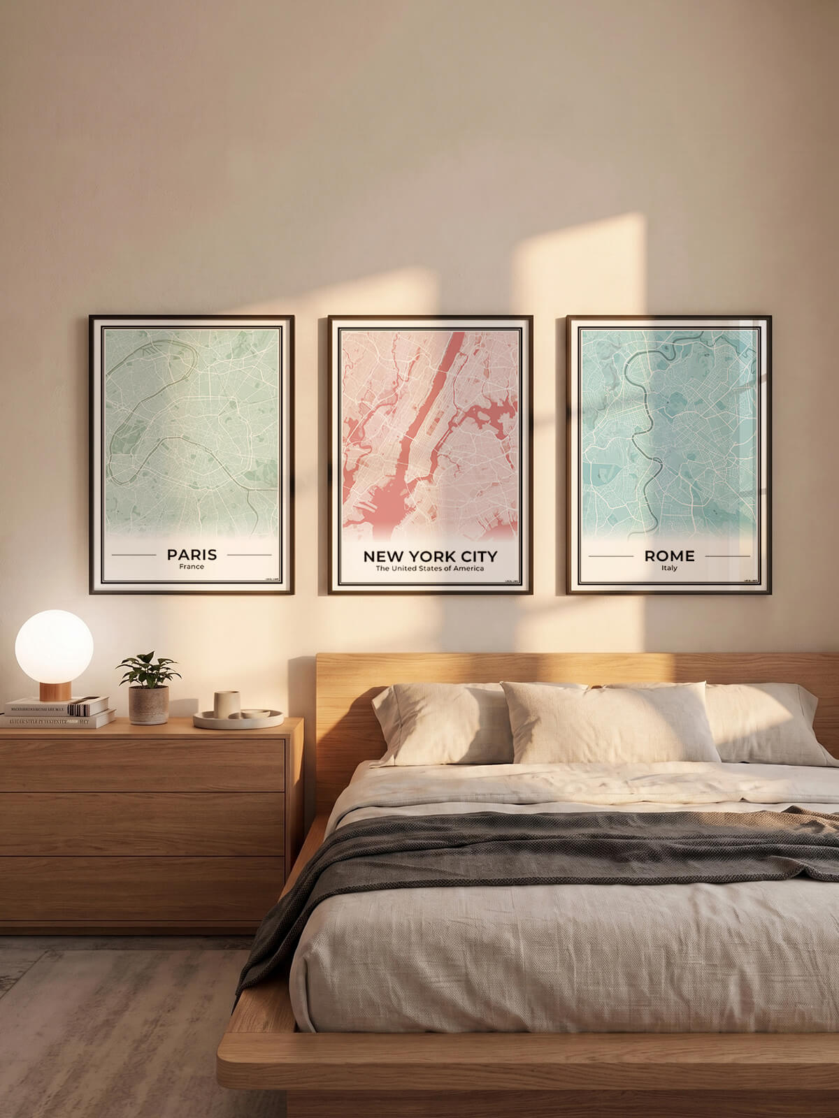 New York Poster van Plattegrond als Wanddecoratie in Slaapkamer Algemeen