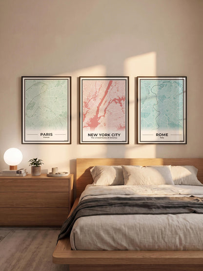 New York Poster van Plattegrond als Wanddecoratie in Slaapkamer Algemeen