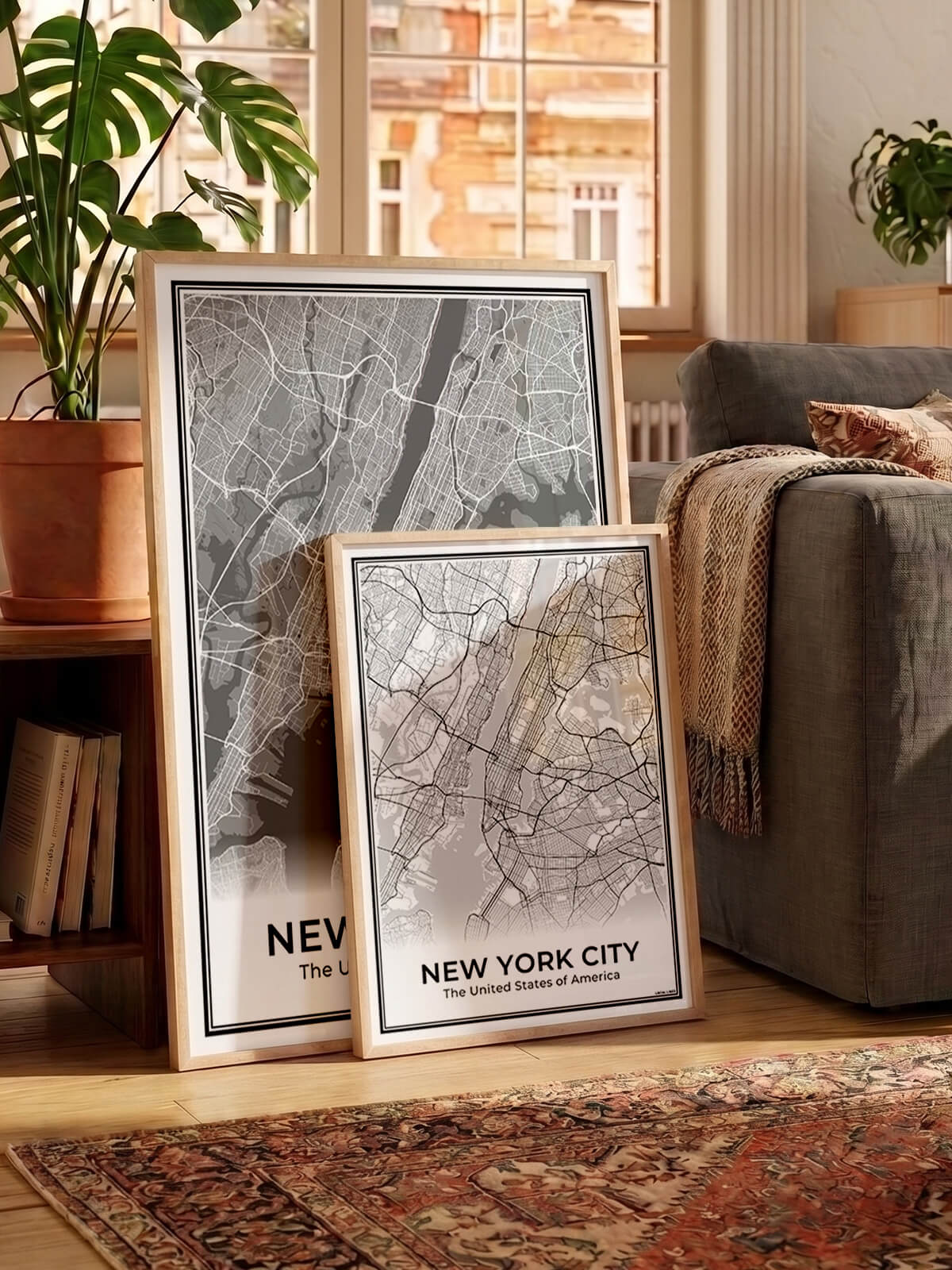 New York Poster van Plattegrond als Wanddecoratie in woonkamer Algemeen