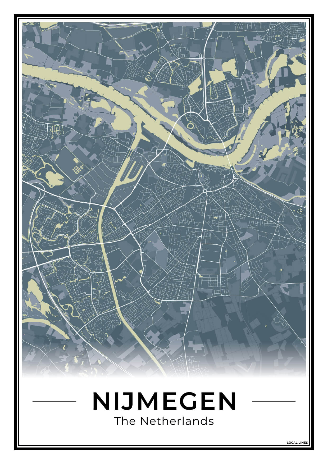 Plattegrond Nijmegen kaart Midnight