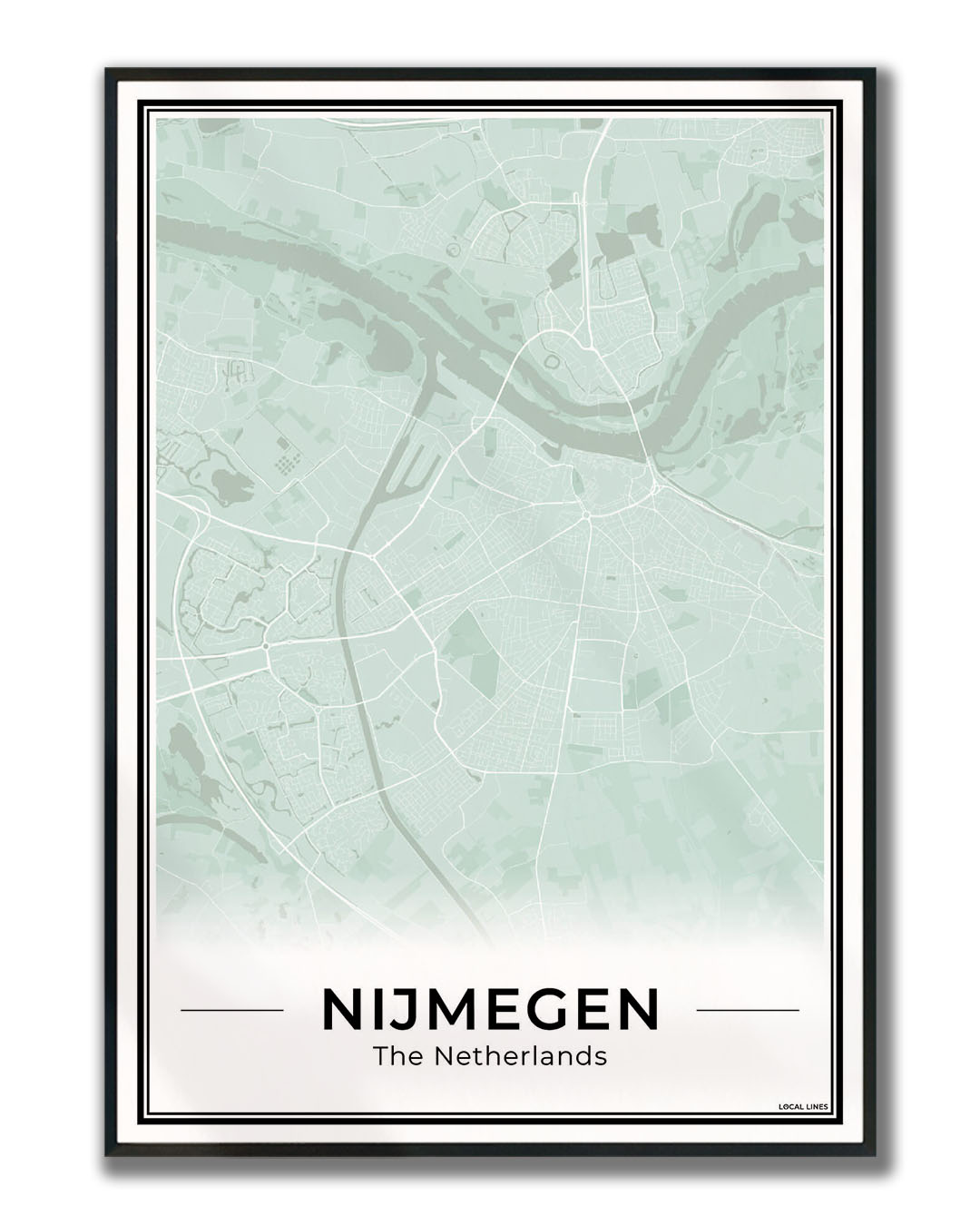 Plattegrond Nijmegen kaart Sage Ingelijst