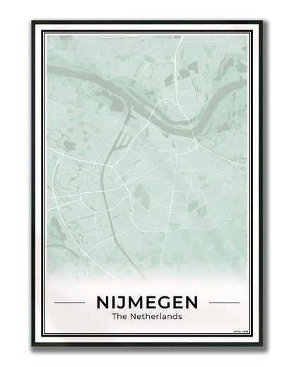 Plattegrond Nijmegen kaart Sage Ingelijst