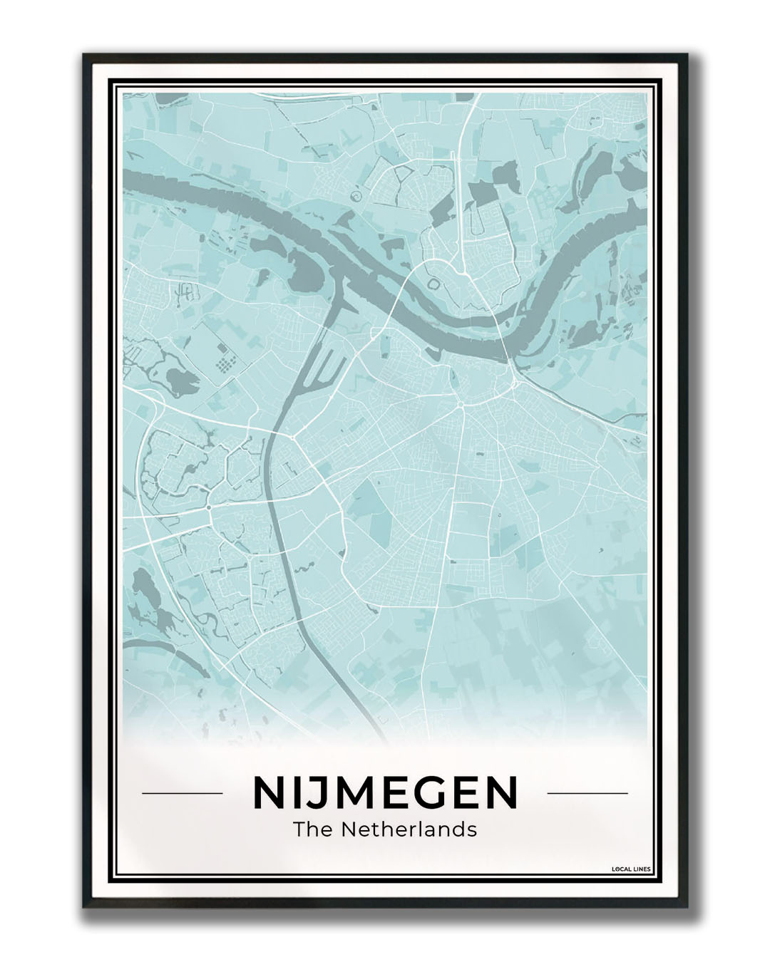 Plattegrond Nijmegen kaart Sky Ingelijst